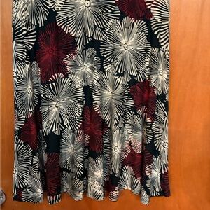 Gilli Black and Red Floral A-Line Skirt